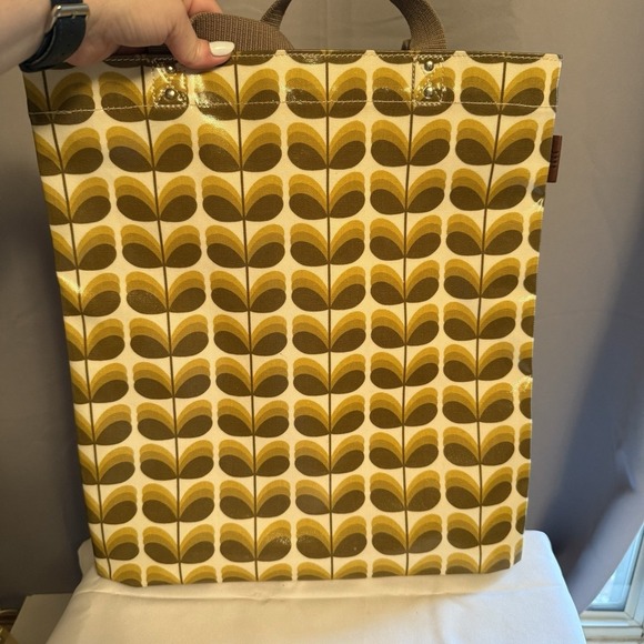 ORLA KIELY ETC Shadow Stem Print Laminate Canvas Large Tote Handbag Purse - Picture 2 of 12